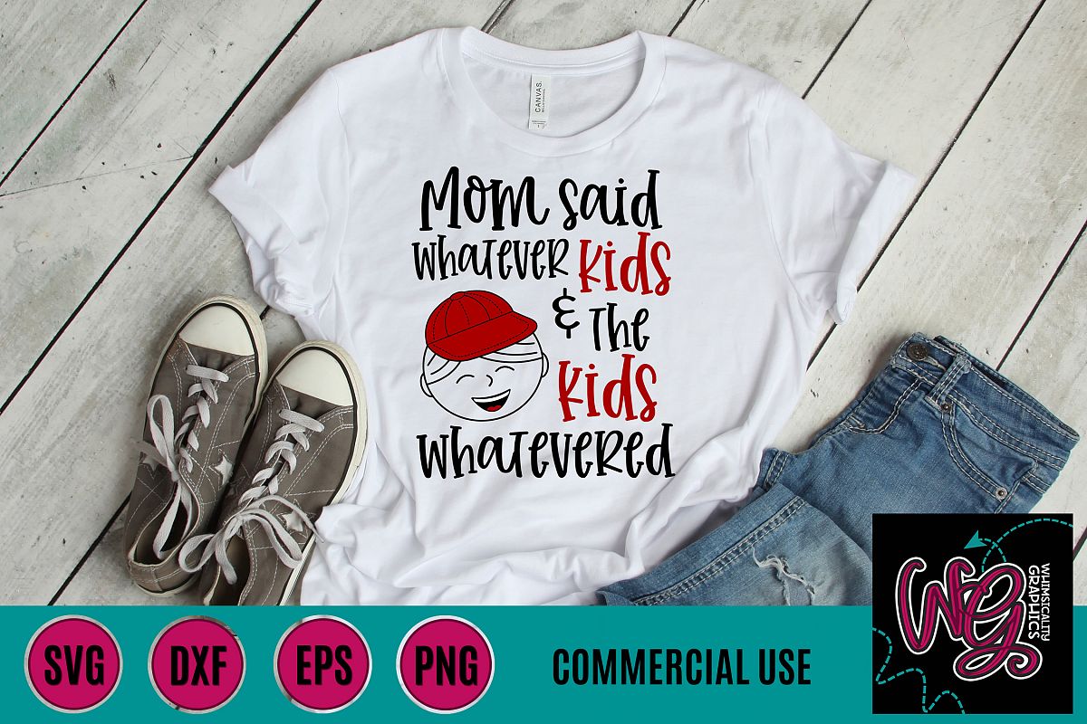 Kids Whatevered Boy SVG DXF PNG EPS Comm example image 1