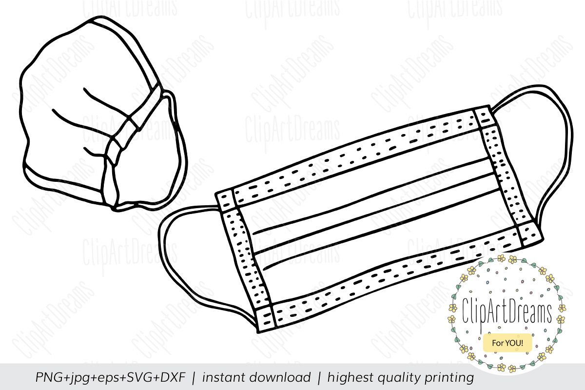 Face mask SVG, Medical Nursing Surgical cut files outline (519491
