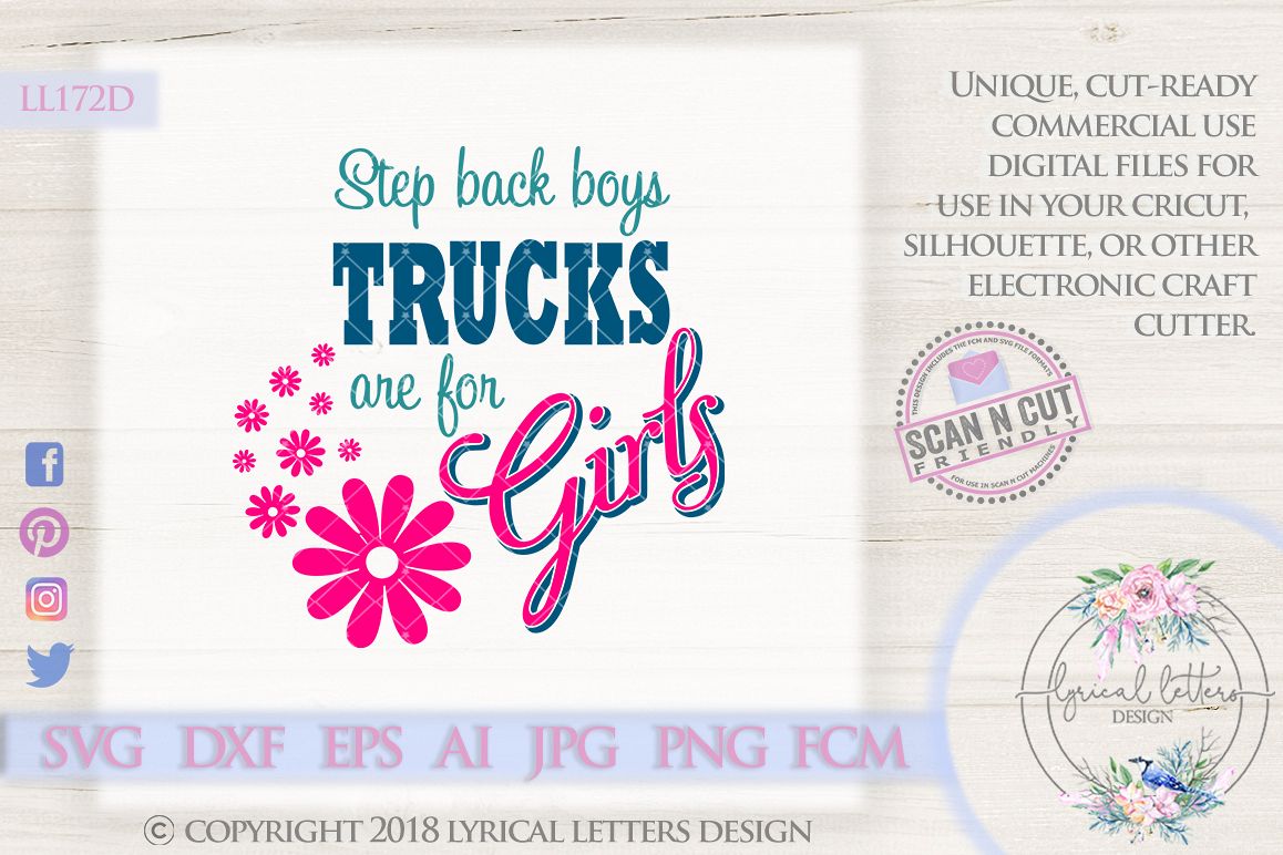 Trucks Are for Girls SVG Cut File LL172D example image 1