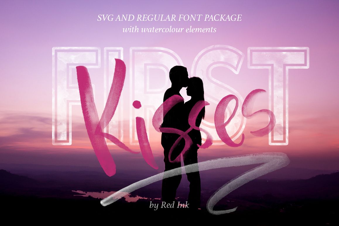 First Kisses. SVG Font Collection. example image 1
