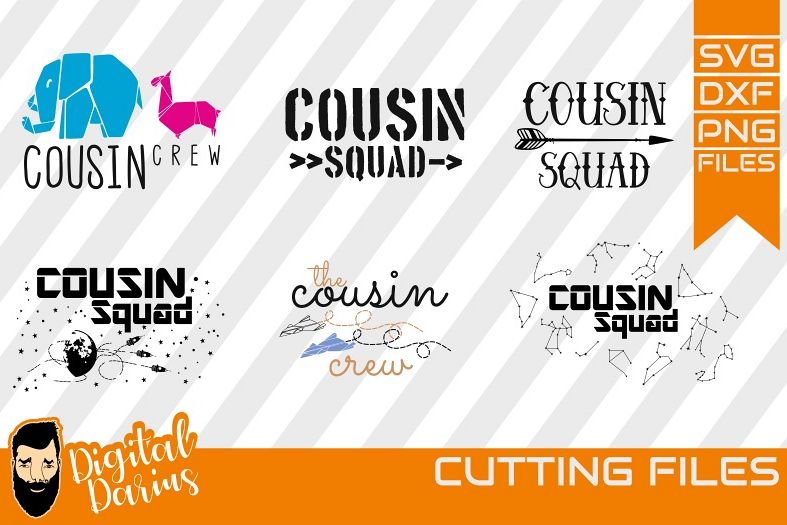 6x Cousin Crew bundle, Cousin squad svg. Arrow svg, Cosmos example image 1