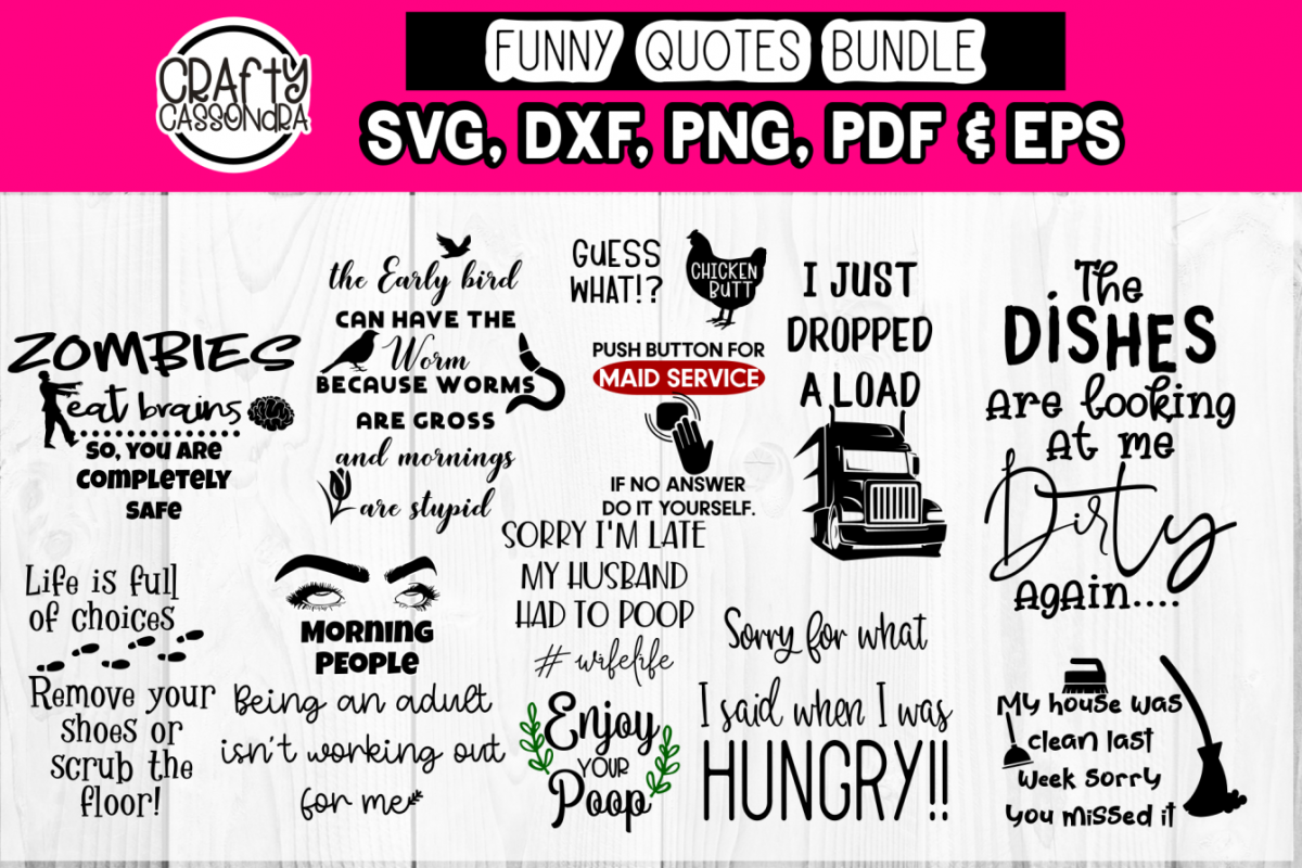 Funny quotes bundle - Chicken butt - kitchen signs - bathroo example image 1