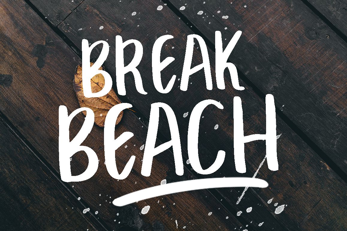 BREAK BEACH - BRUSH FONT example image 1