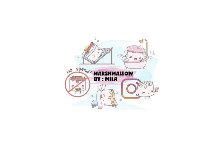 KAWAII MARSHMALLOW CLIPART BUNDLE PNG example image 1