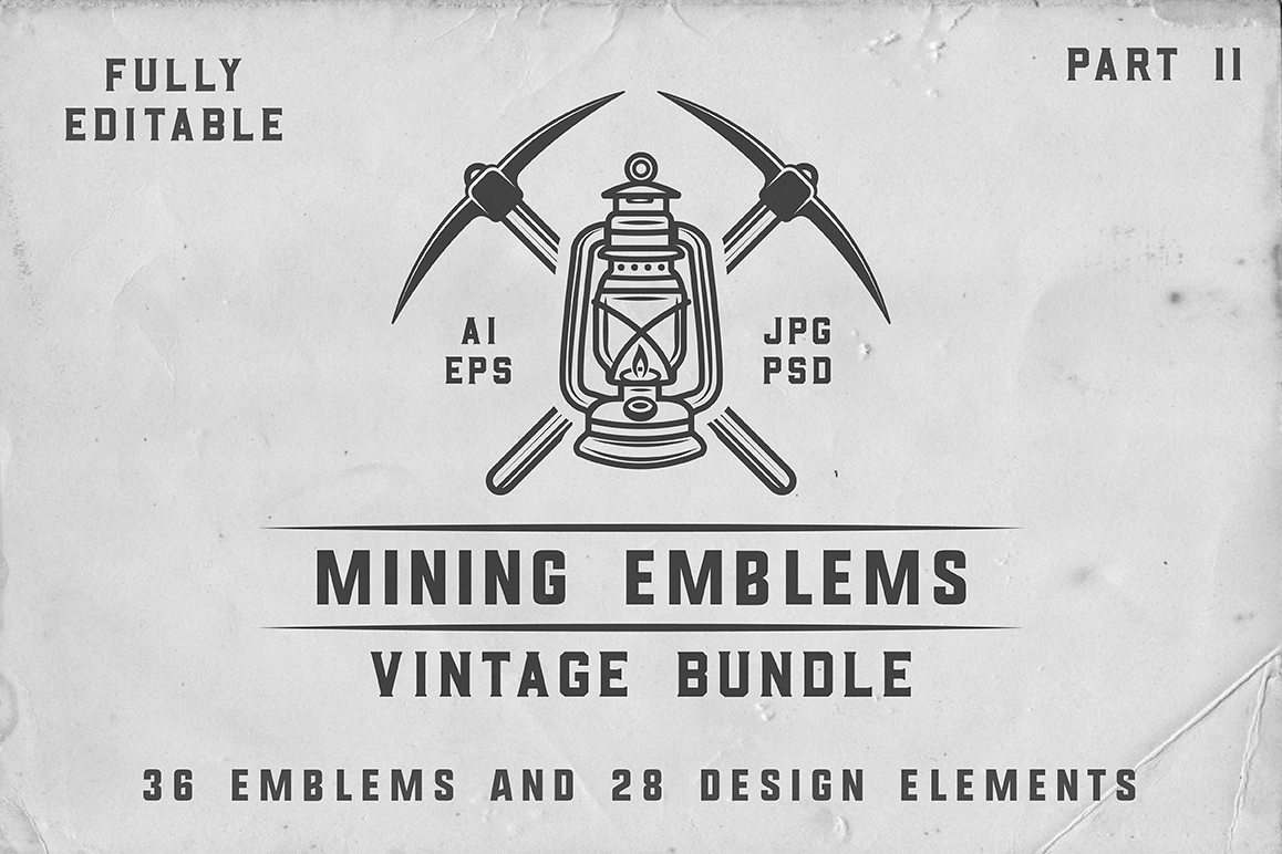 36 Vintage Mining Emblems part 2 example image 1