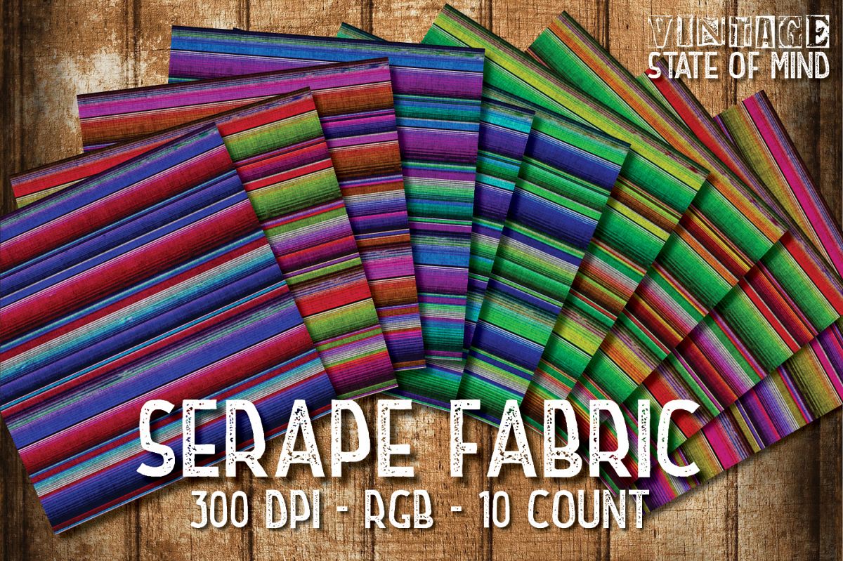 Serape Fabric Digital Papers example image 1