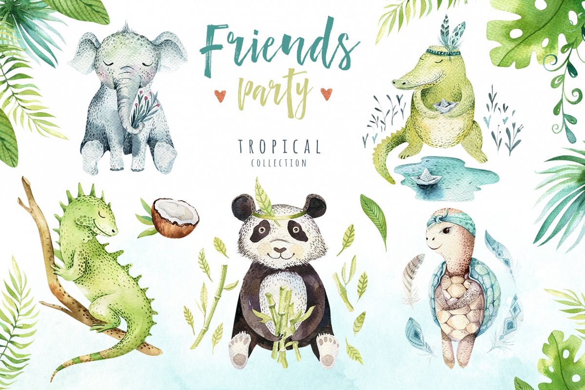 Friends party. Tropical collection example image 1