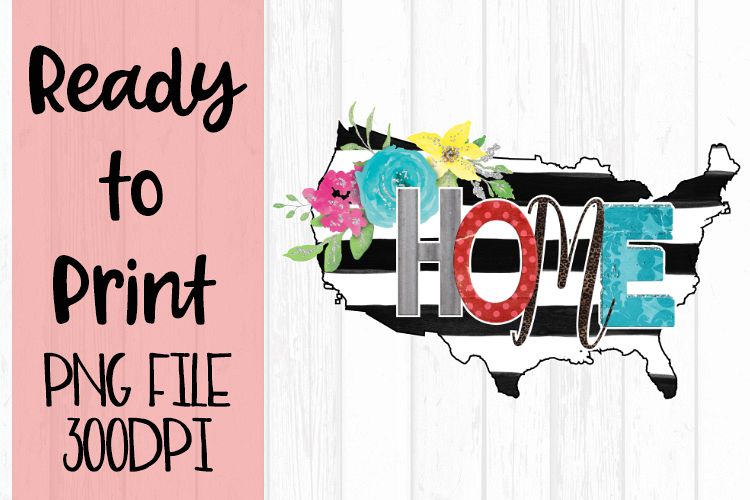 Striped USA Home Ready to Print example image 1