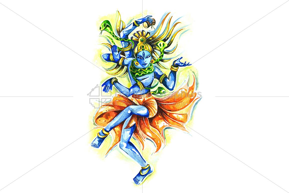 Lord Shiv as Nataraja - Abstract Painting example image 1