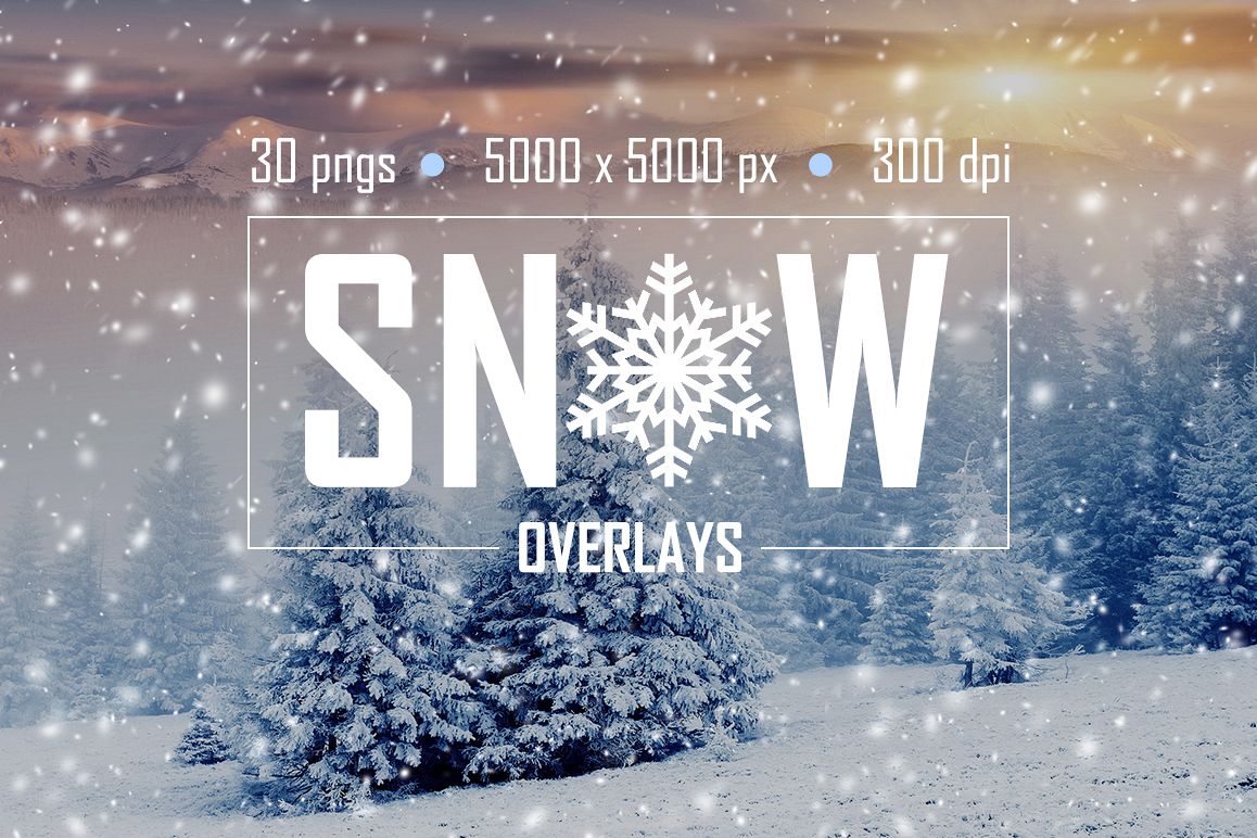 30 Real Snow Overlays example image 1