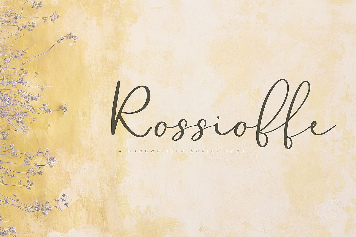 Rossioffe, handwritten script font example image 1