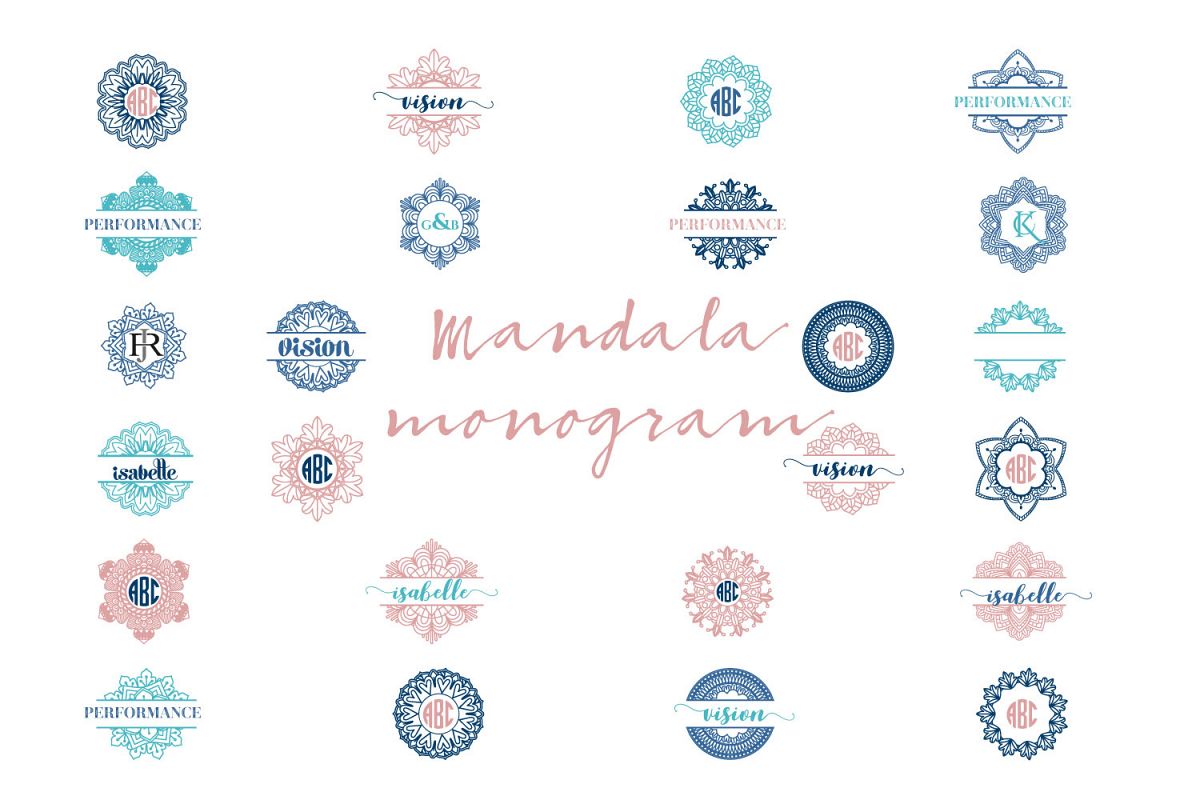 Mandala Monogram Logo Bundle example image 1