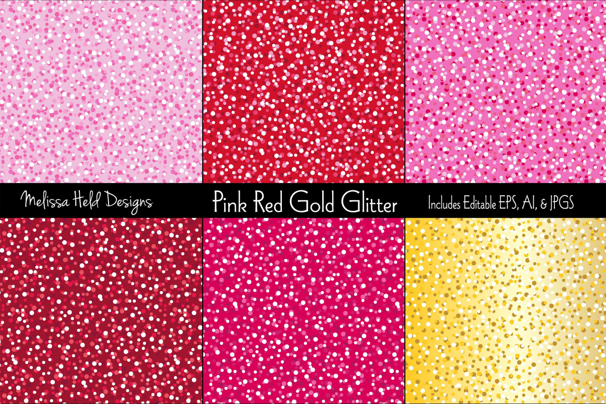 Pink, Red, & Gold Glitter Background example image 1