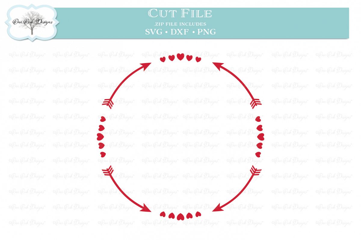 Download Arrow Circle with Hearts Monogram Frame (205970) | Cut ...