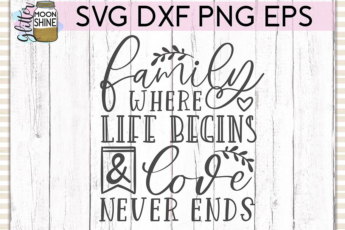 Family Where Life Begins SVG DXF PNG EPS Cutting Files example image 1