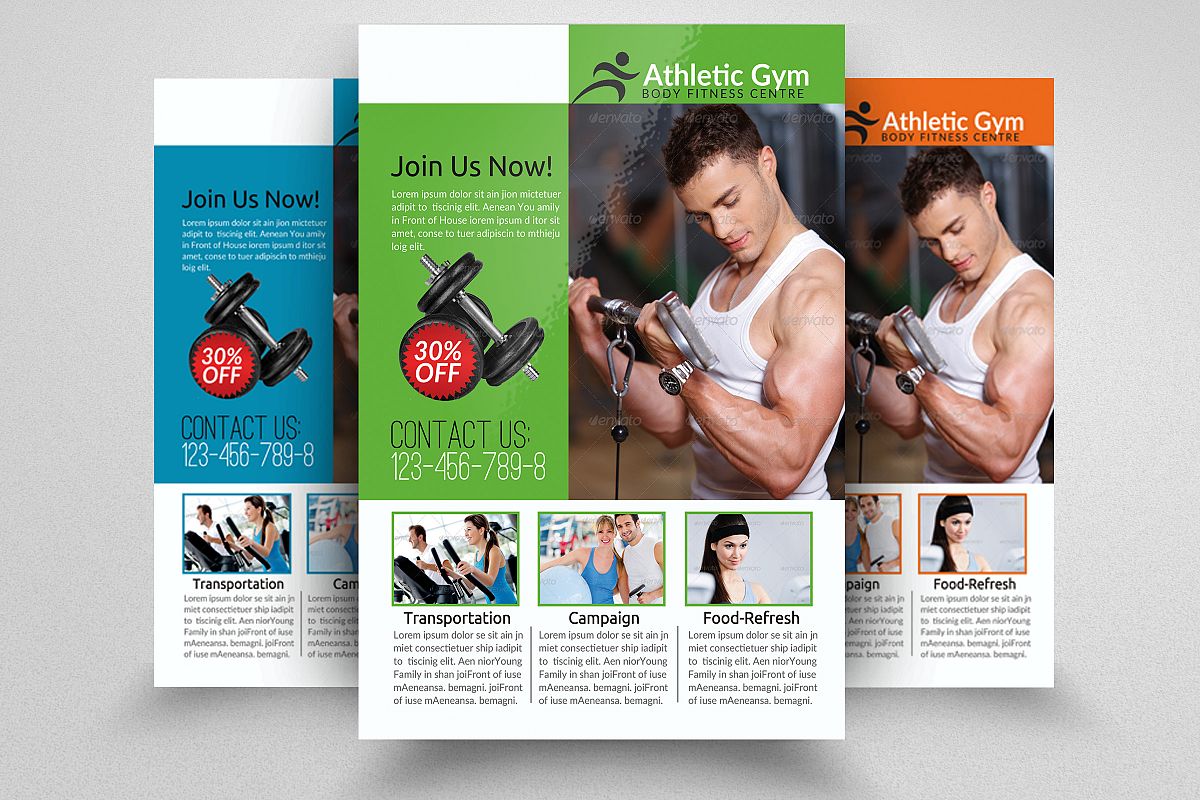 Body Fitness Gym Flyer Template example image 1
