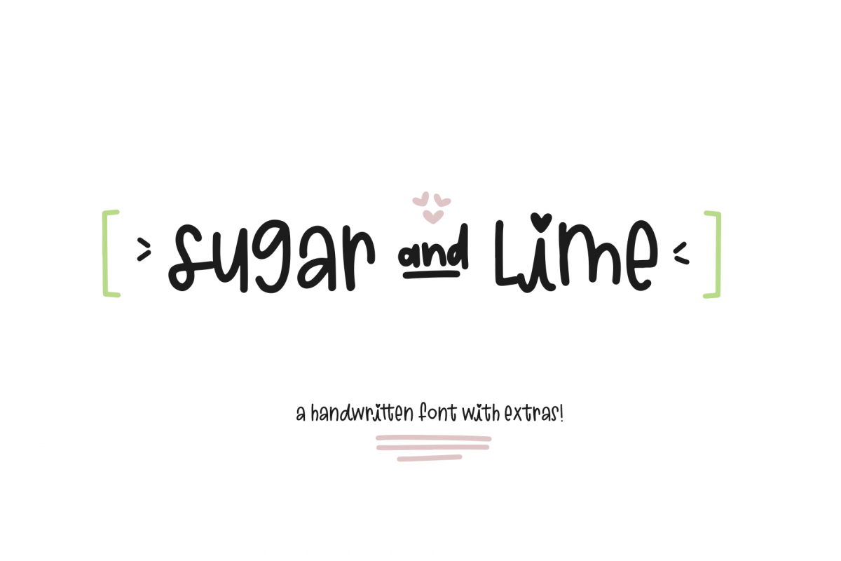 Sugar and Lime - A Fun Font with Doodles! example image 1