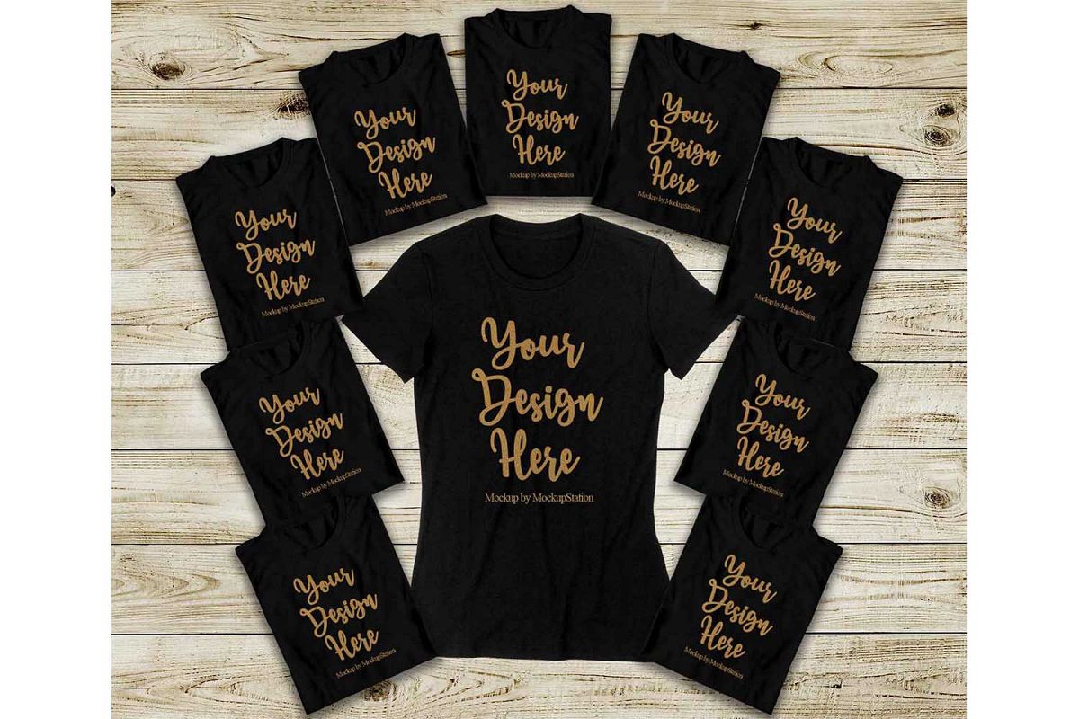 Bachelorette Party Shirts Mockup, Bridal Squad Tee Flat Lay example image 1