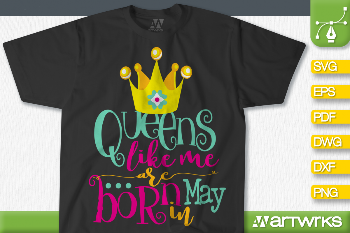 Birthday queen SVG files for Cricut | Born in may svg example image 1