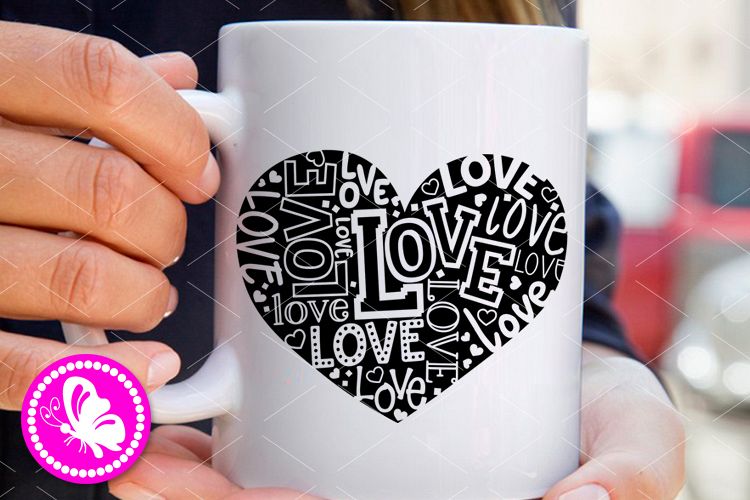 Valentines day svg Love text Sayings Words Heart sign png example image 1