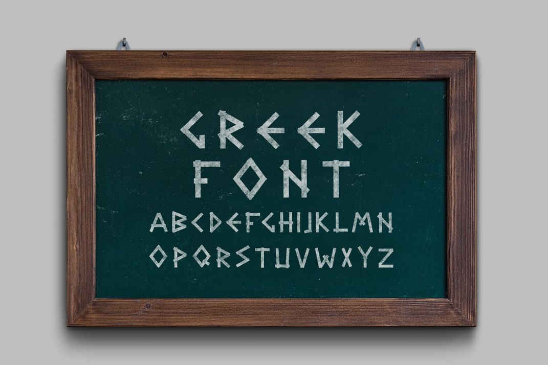 Greek letters - english alphabet. example image 1