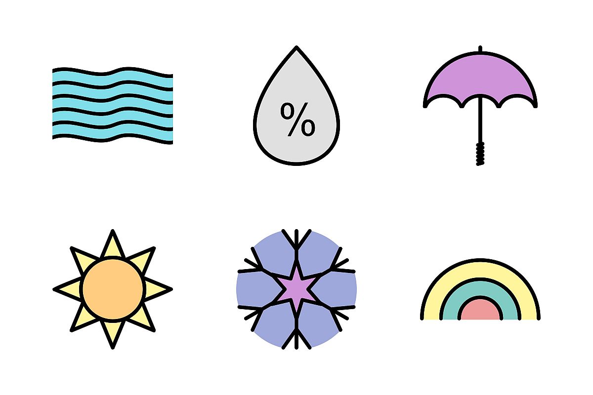 Set Of Weather And Season Icons example image 1
