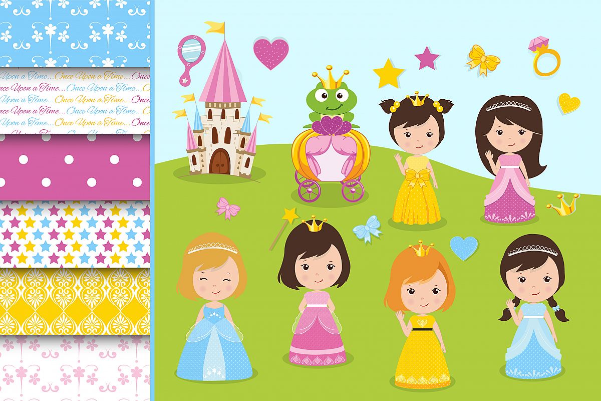 Little Princess graphics, Princess clipart set example image 1
