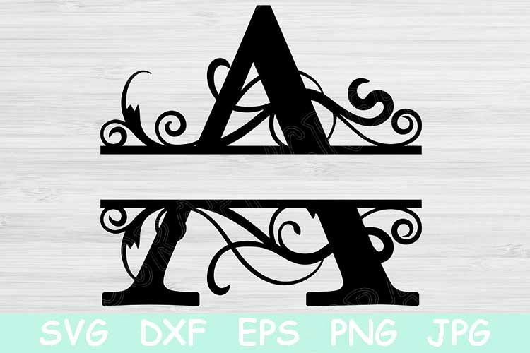 Split Letter Monogram Svg Cut Files for Cricut, Silhouette.