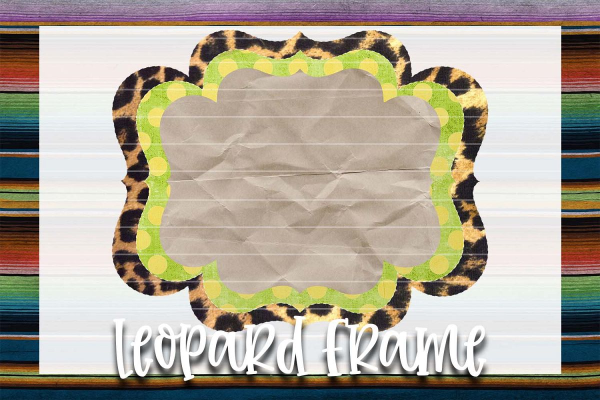 Lime & Yellow Polka-Dot Leopard Frame Background Element example image 1
