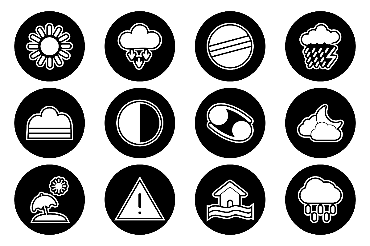 Set Of Weather And Season Icons example image 1