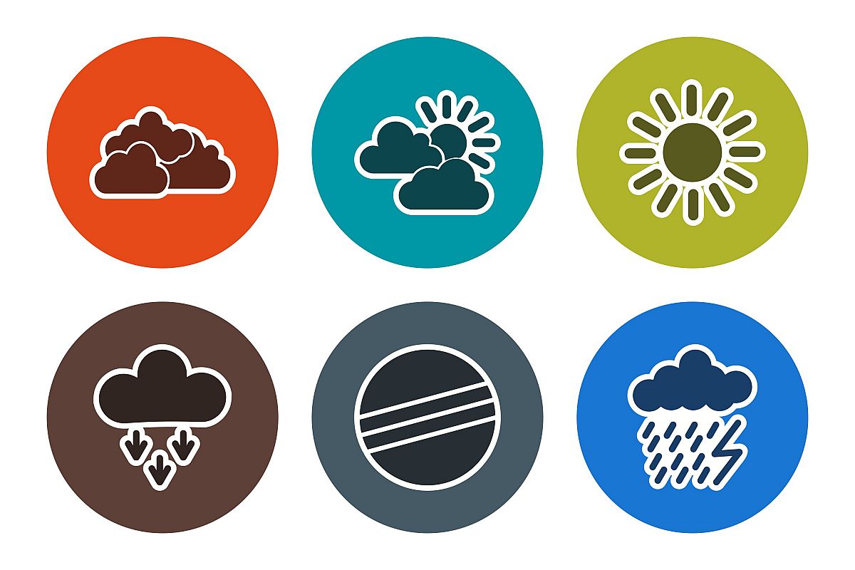 Set Of Weather And Season Icons example image 1