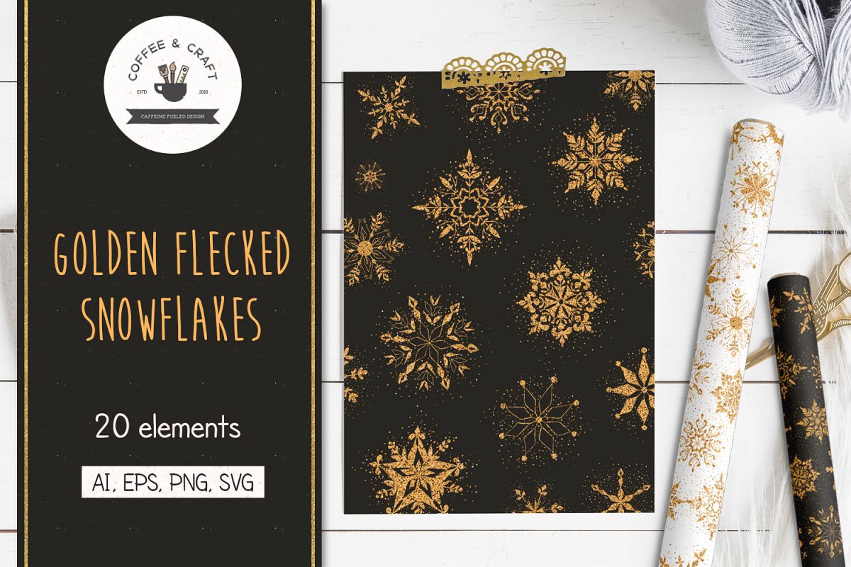 Golden Flecked Snowflakes example image 1