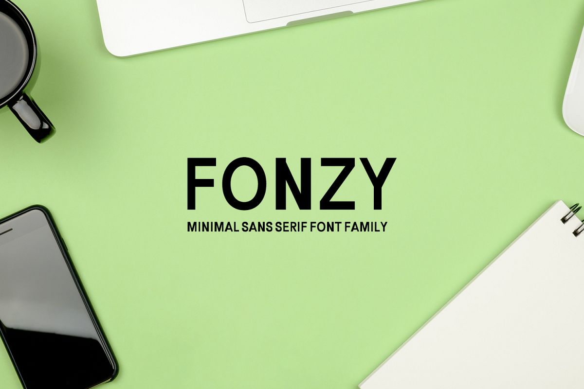 Fonzy Minimal Sans Serif 5 Font Pack example image 1