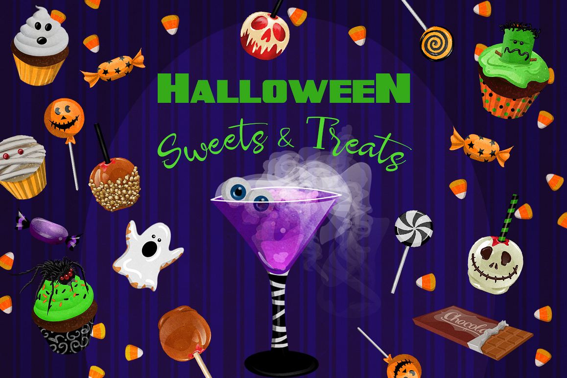 Halloween Sweets & Treats Clipart example image 1