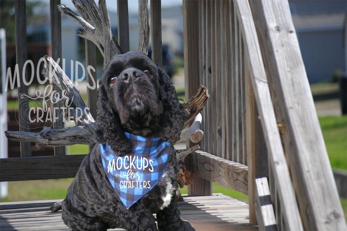 MOCK-UP - Pet Bandana, Dog Bandana, Buffalo Plaid example image 1