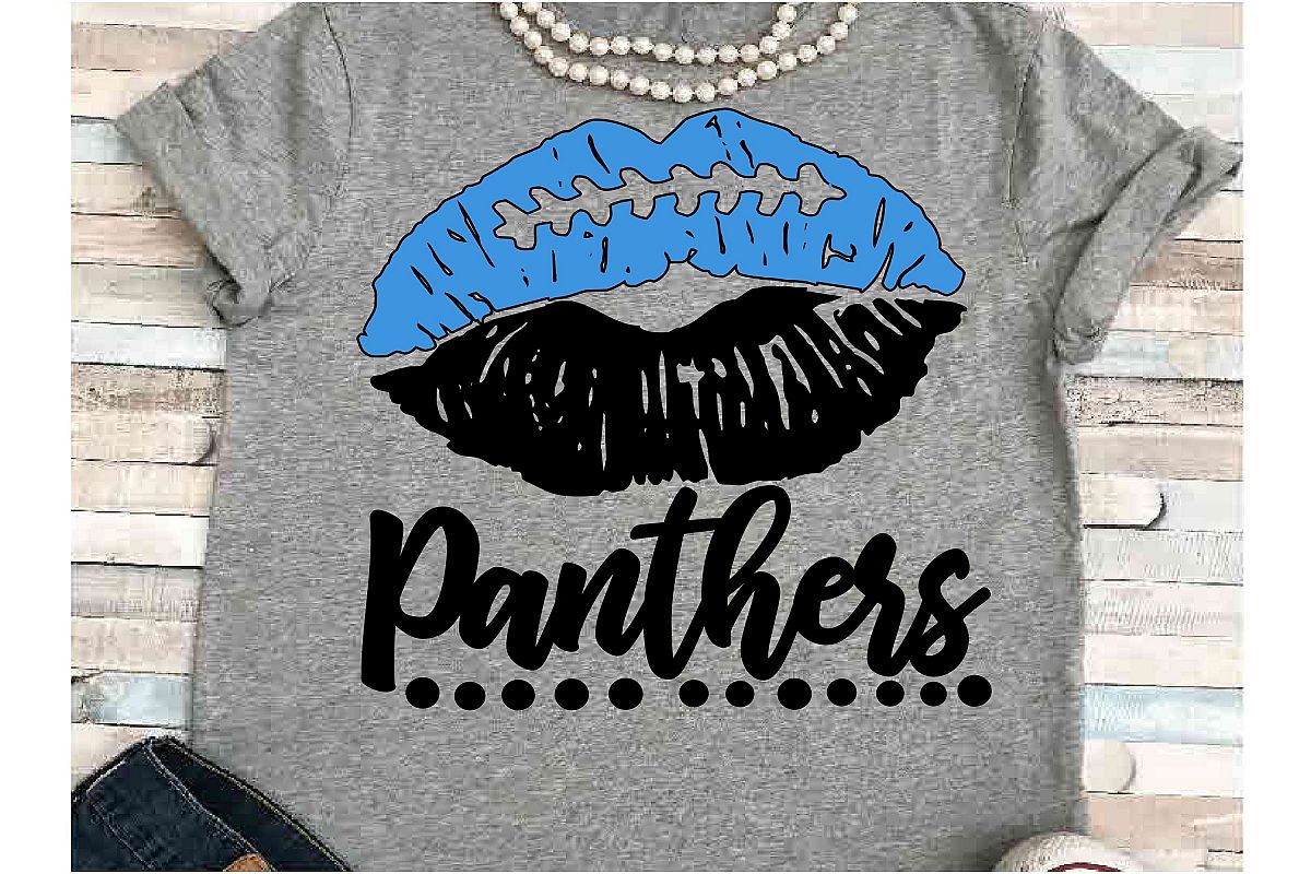 Football SVG DXF JPEG Silhouette Cameo Cricut panthers lips example image 1