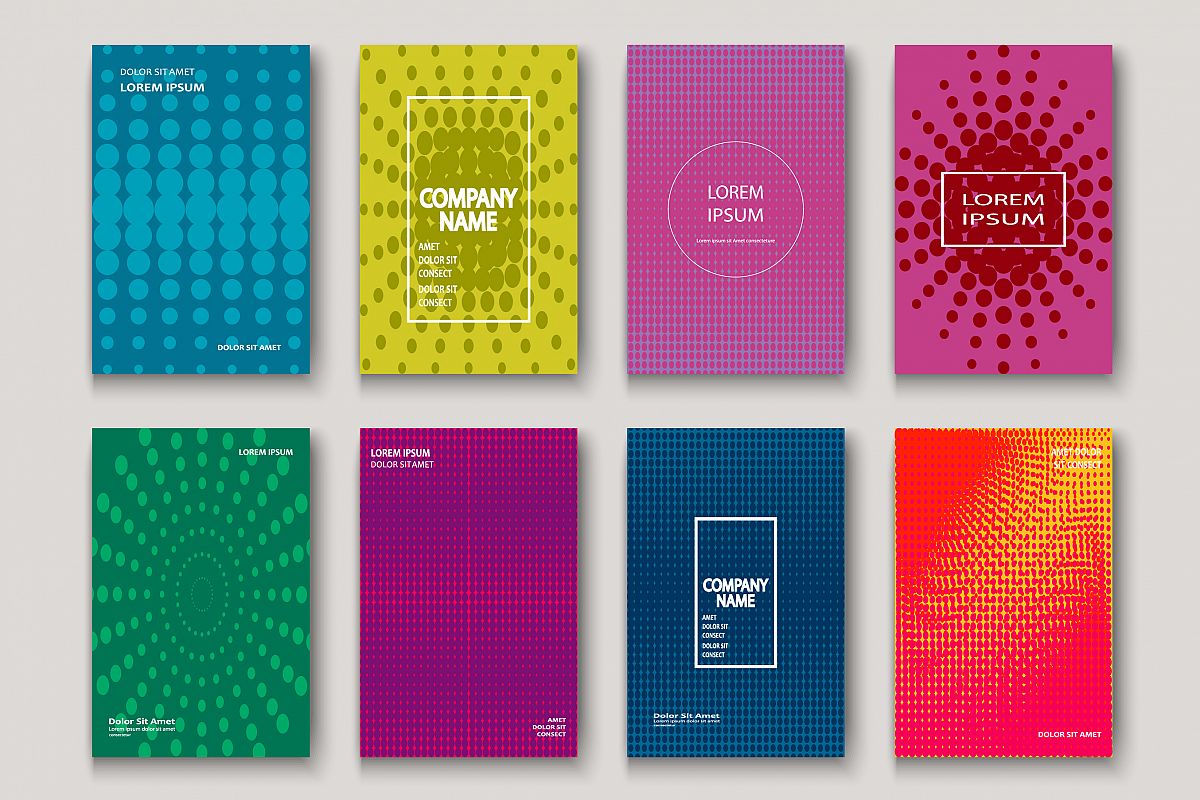 Minimalist modern cover design. Dynamic colorful halftone example image 1