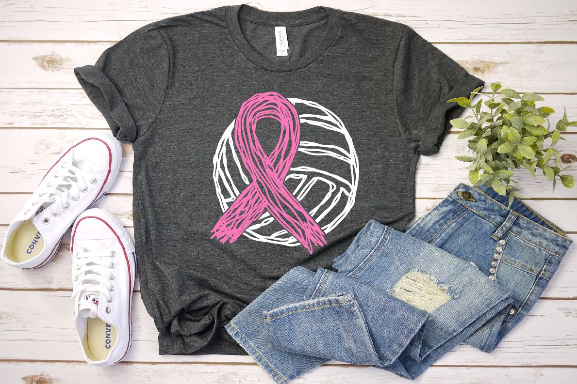 Go fight Cure Breast Cancer Cheer Volleyball Volley example image 1