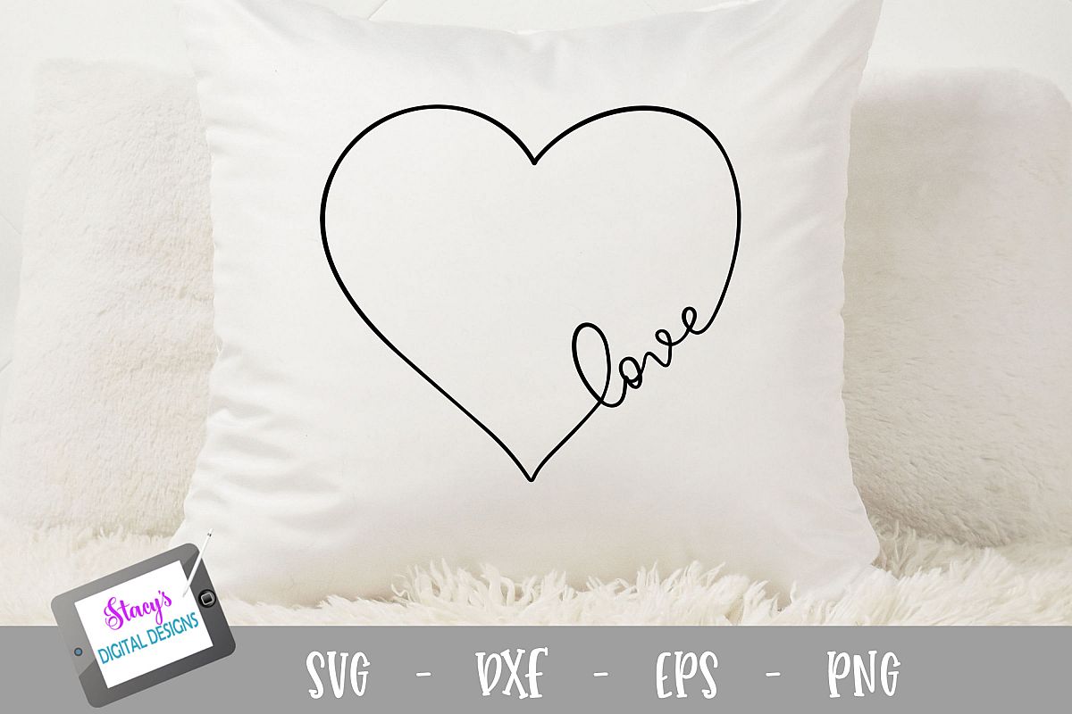 Love SVG in a heart - Valentine SVG, handlettered example image 1