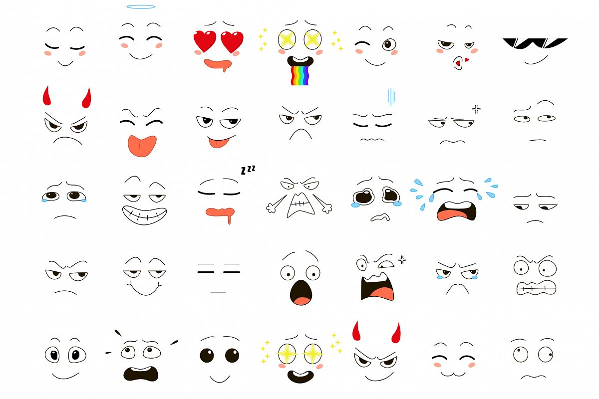 Set of 35 emoticons example image 1