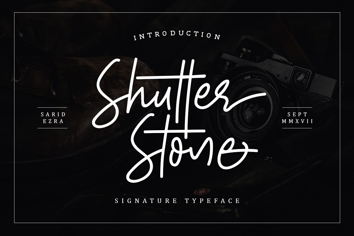 Shutter Stone - Signature Script (40710) | Script | Font Bundles