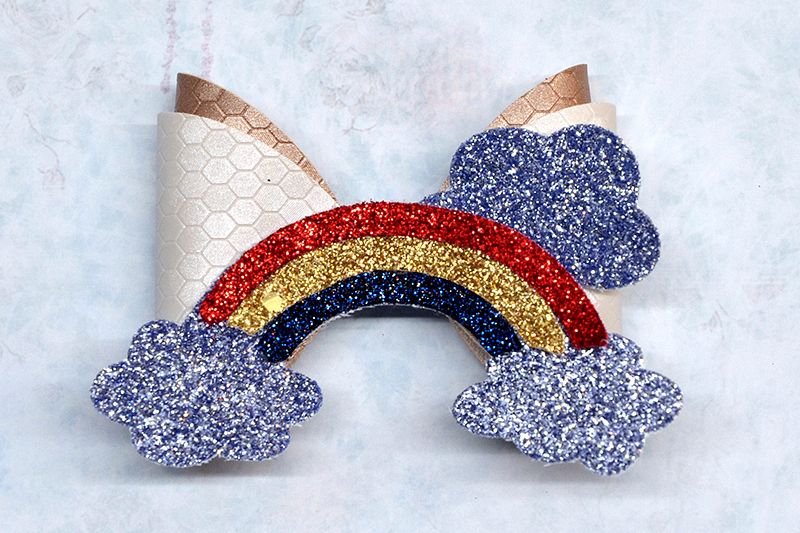 Hair bow template SVG, DIY leather bow template example image 1