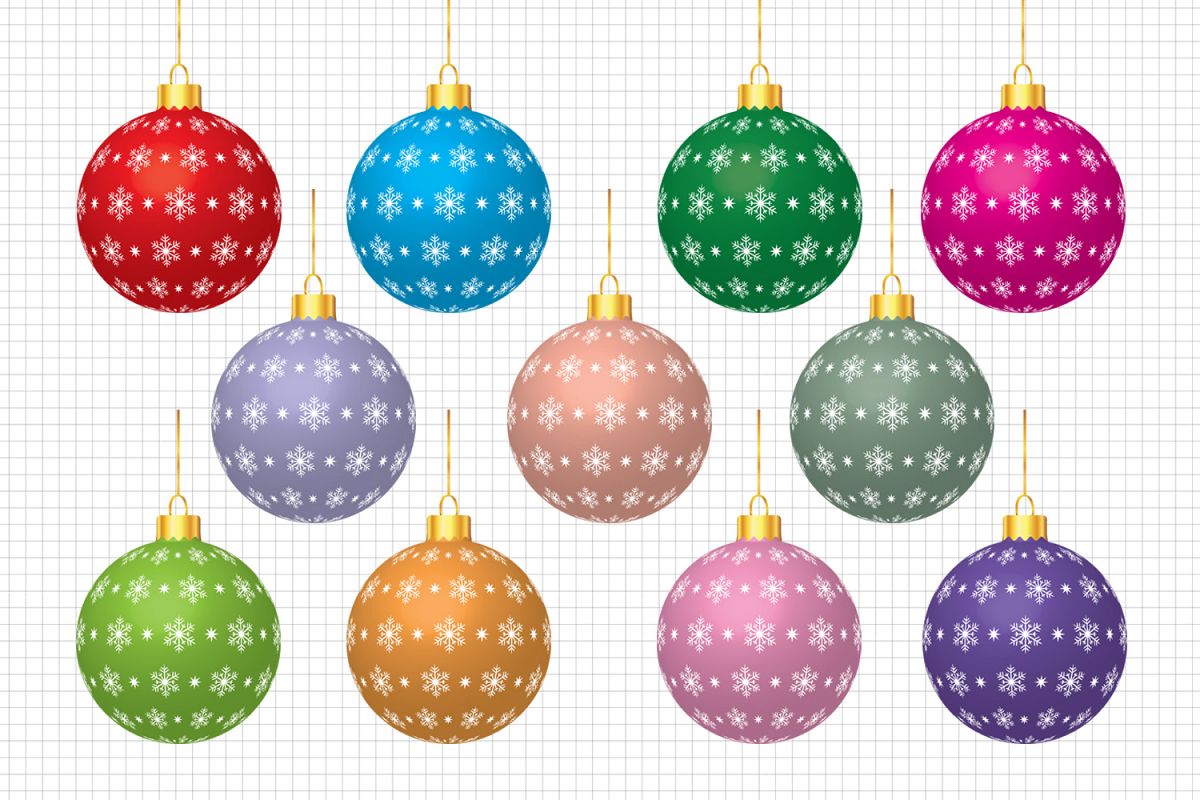 Christmas Balls Clipart, Christmas Graphic and Illustrations, Christmas Clipart / Scrapbooking, Card Making, Decorations example image 1