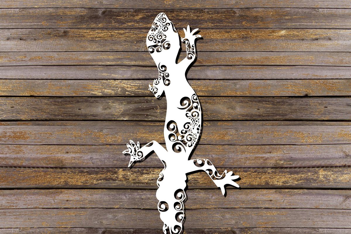 Mandala Leopard Gecko Svg, Lizard Svg, Mandala Svg example image 1