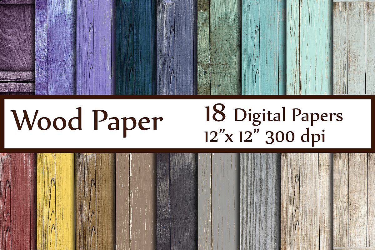 Wood Digital Paper Pack example image 1