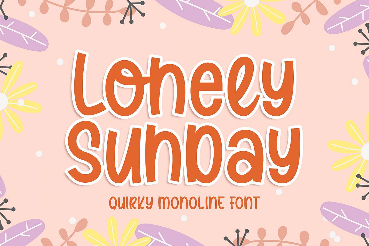Lonely Sunday - Quirky Monoline Font example image 1