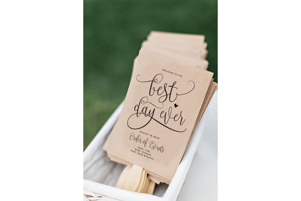 Wedding Program Fan example image 1