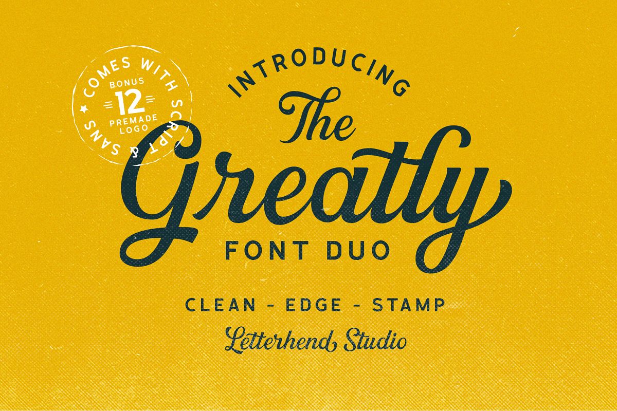 Greatly Font Duo & Logo Templates example image 1