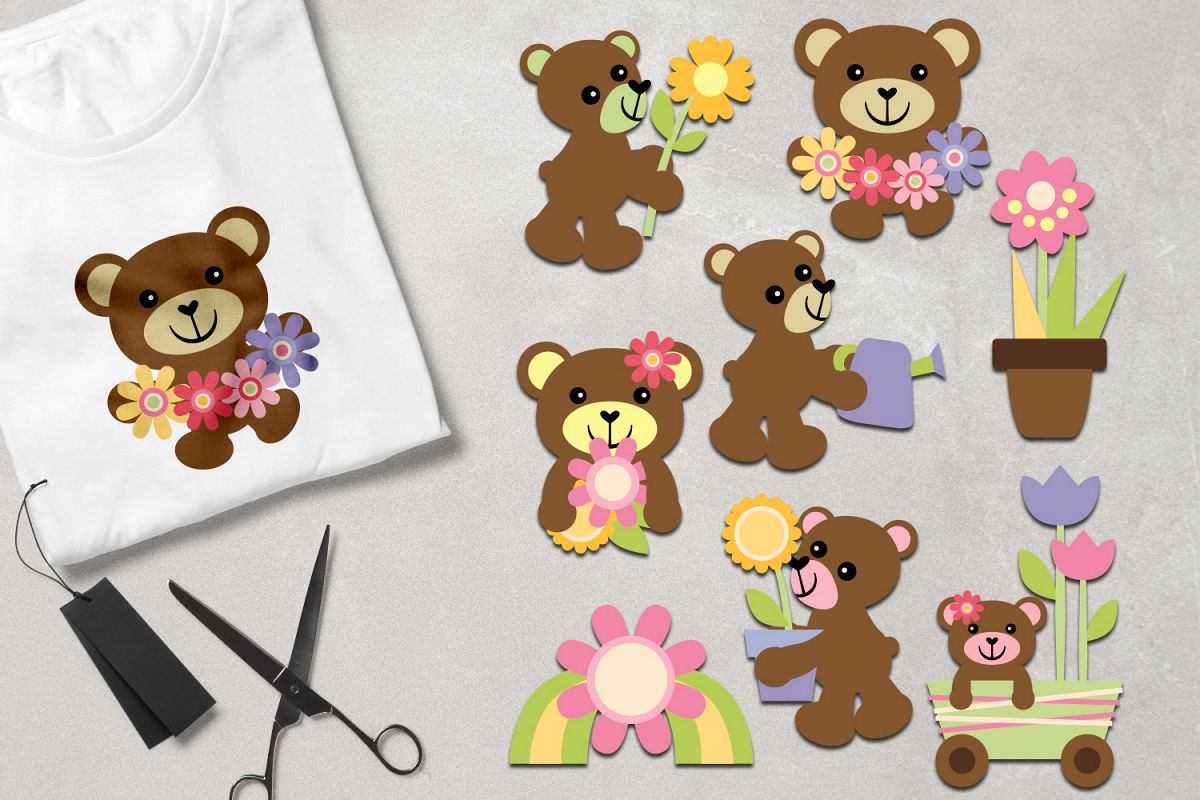 Teddy Bear Spring Graphics example image 1
