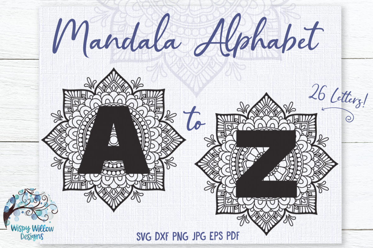 Download Mandala Alphabet SVG Bundle | A to Z Mandala Letters SVG (423863) | SVGs | Design Bundles